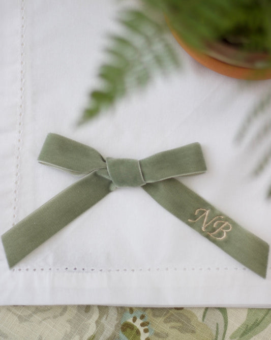 Sage Monogram Bow