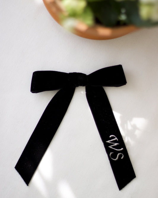 Black Monogram Bow